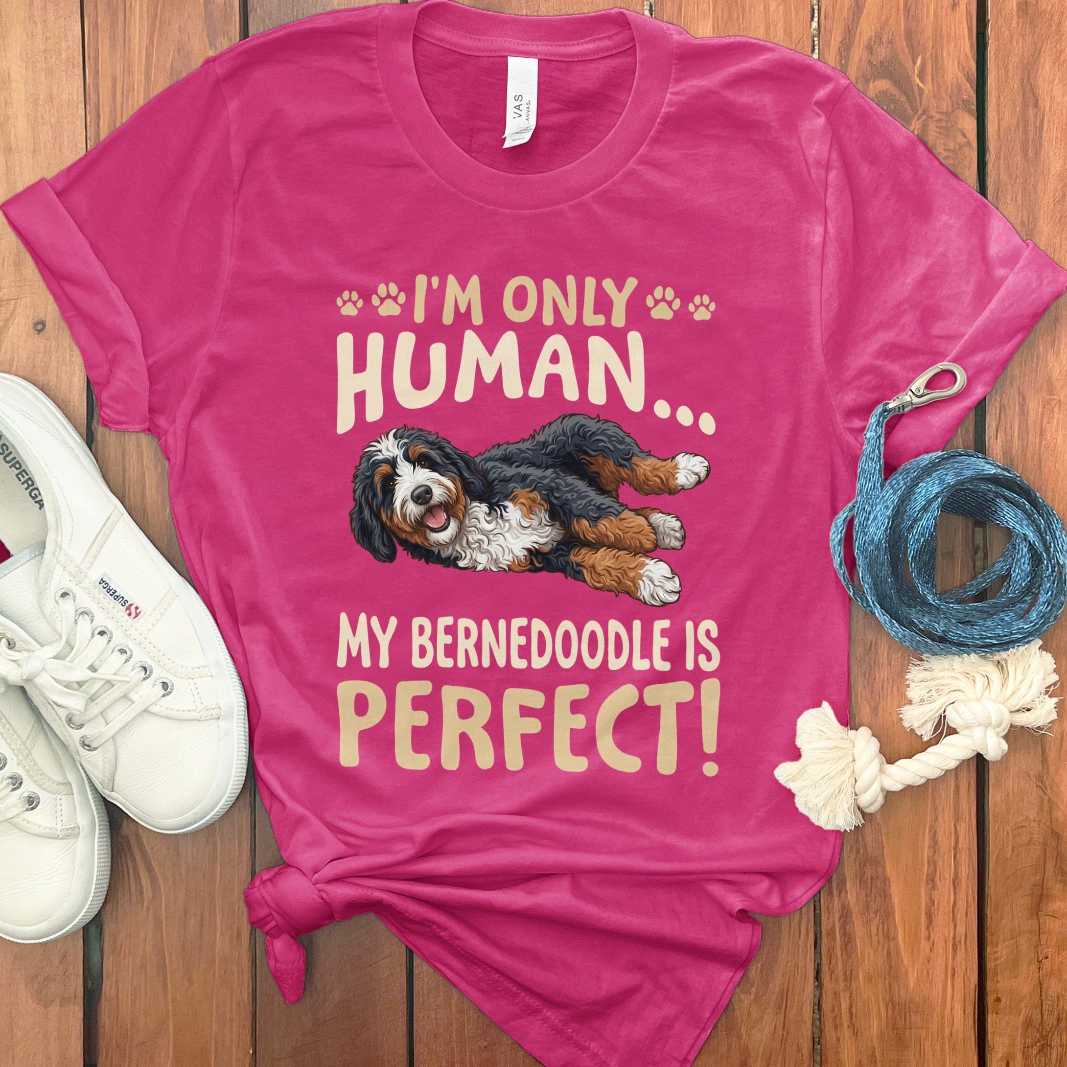 Bernedoodle Perfect T-Shirt in Berry / S by Puppy Jo
