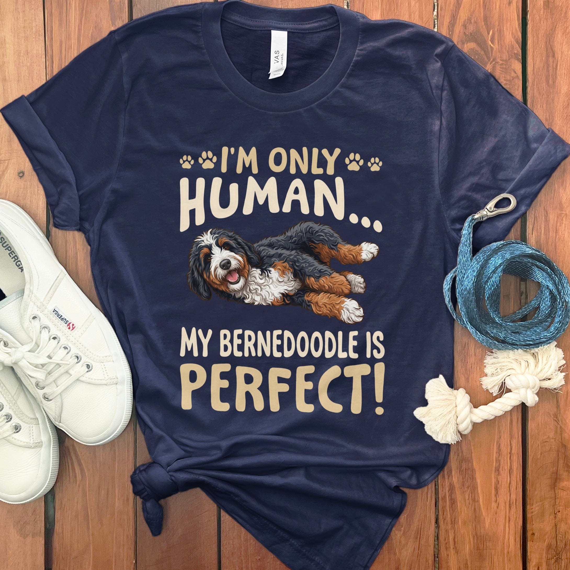 Bernedoodle Perfect T-Shirt in Navy / S by Puppy Jo