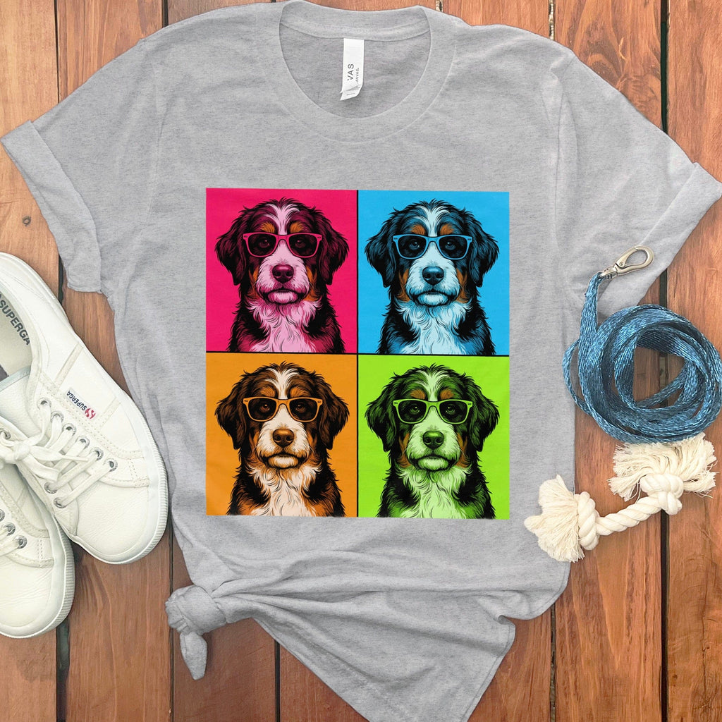 Bernedoodle Pop T-Shirt in Athletic Heather / S by Puppy Jo