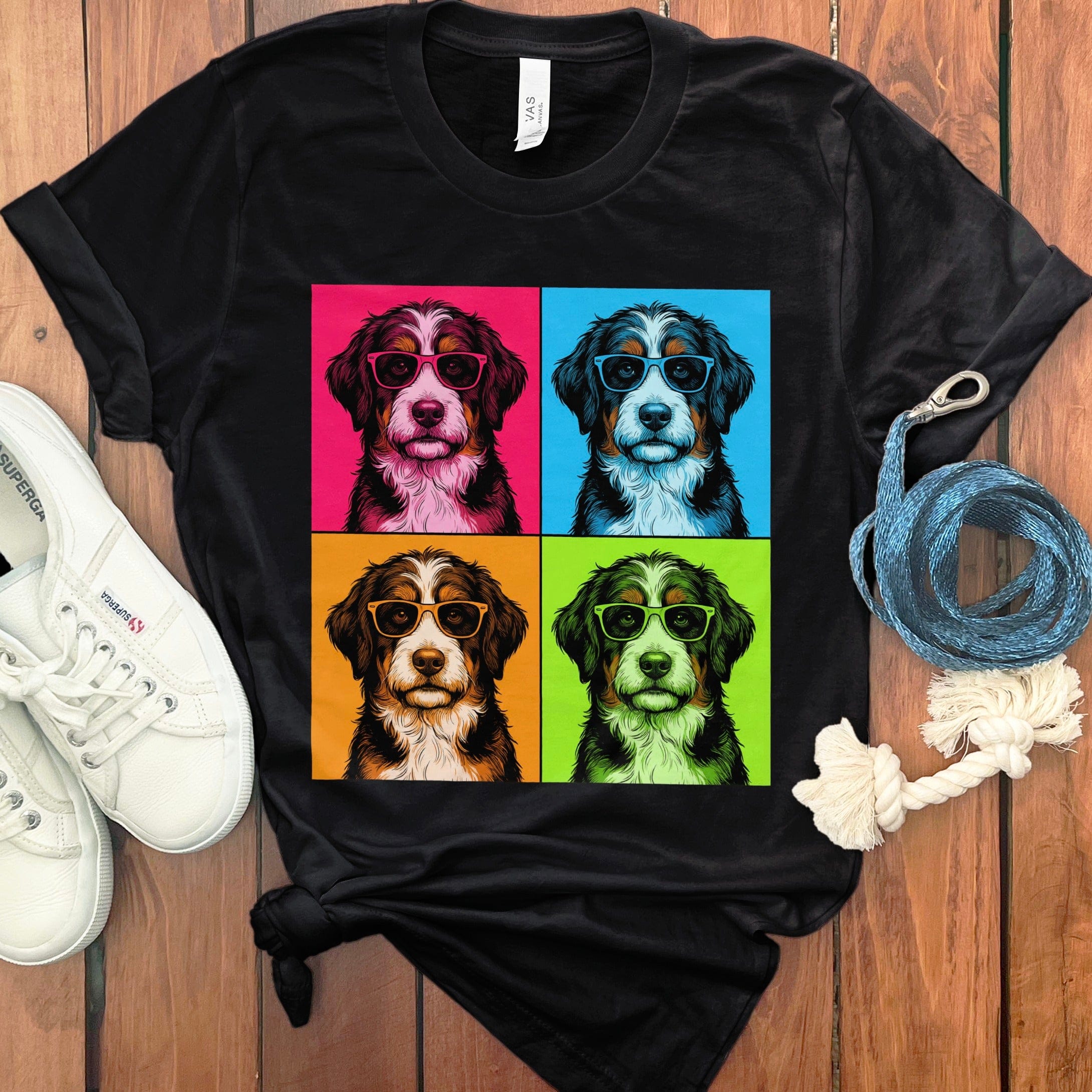 Bernedoodle Pop T-Shirt in Black / S by Puppy Jo