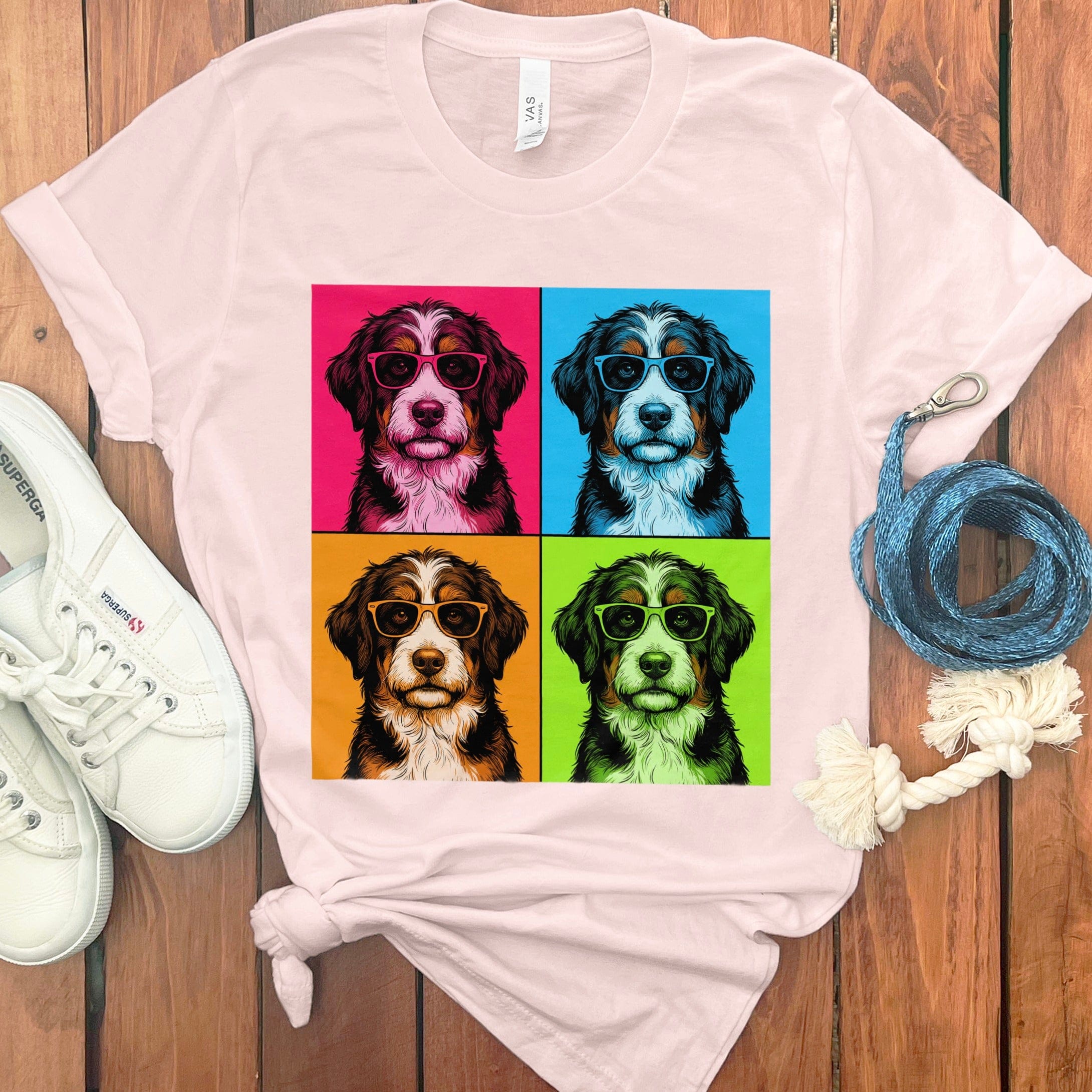 Bernedoodle Pop T-Shirt in Soft Pink / S by Puppy Jo