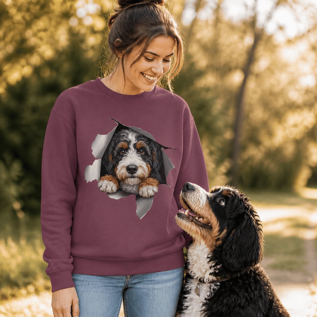 Bernedoodle Popping Sweatshirt in by Puppy Jo