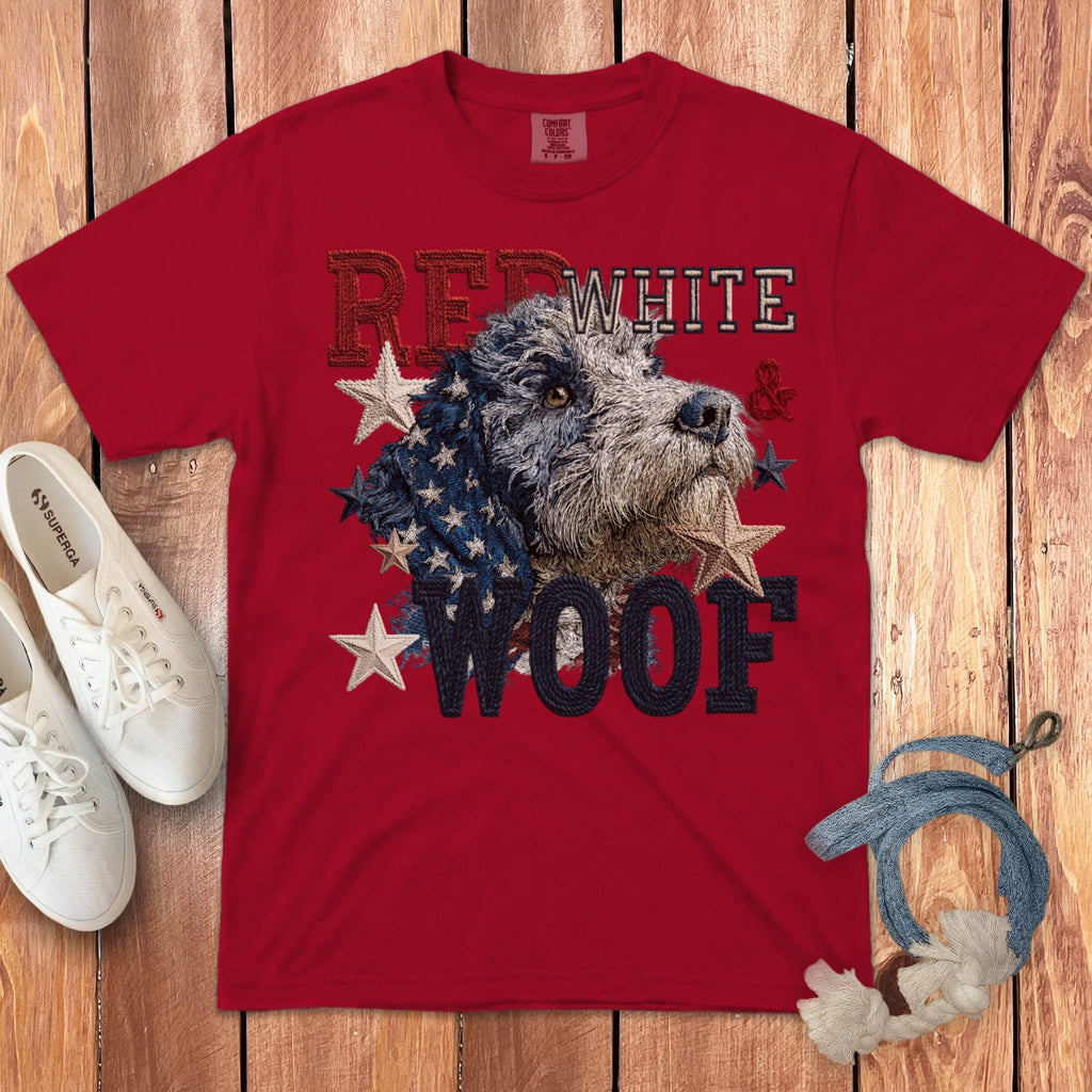 Bernedoodle Red White Signature T-Shirt in Red / M by Puppy Jo