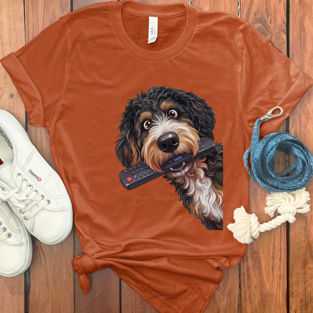 Bernedoodle Remote T-Shirt in Autumn / S by Puppy Jo