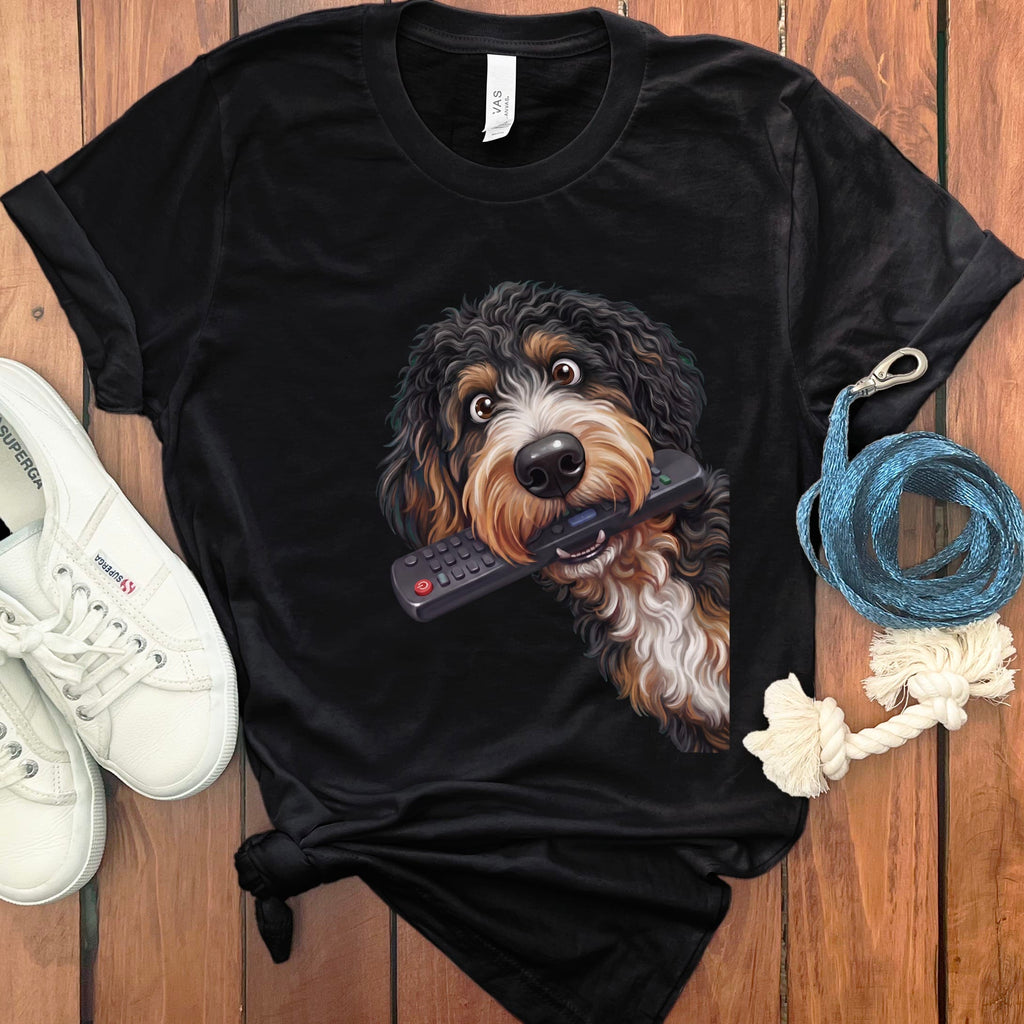 Bernedoodle Remote T-Shirt in Black / S by Puppy Jo