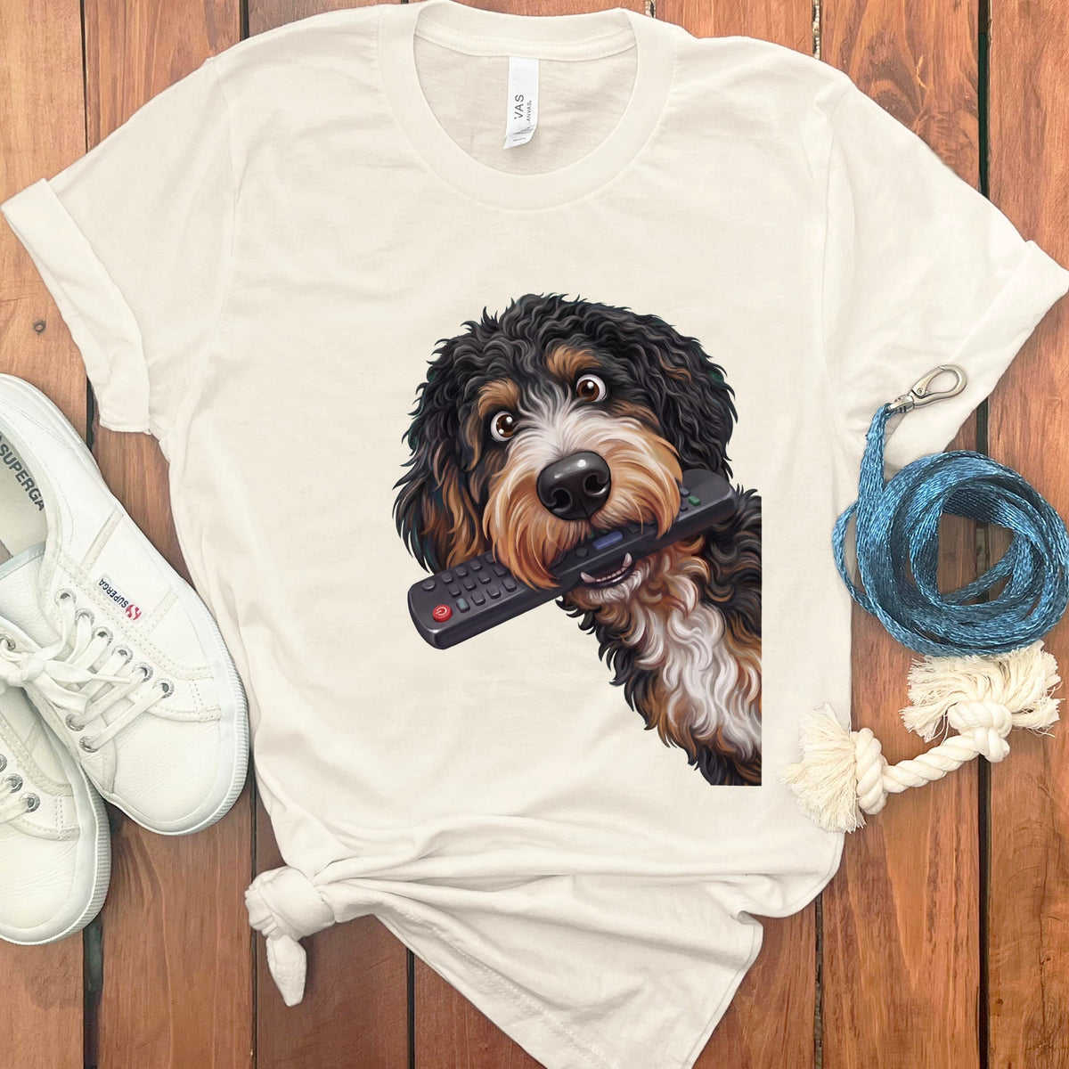 Bernedoodle Remote T-Shirt in Natural / S by Puppy Jo