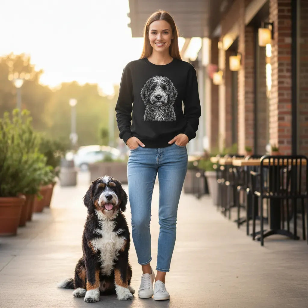 Bernedoodle Sketch Sweatshirt in by Puppy Jo