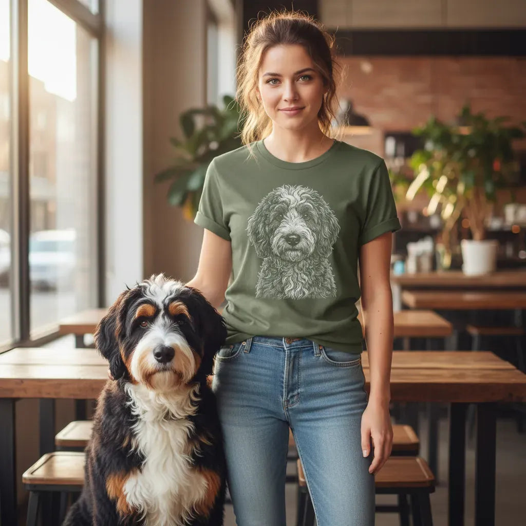 Bernedoodle Sketch T-Shirt in by Puppy Jo