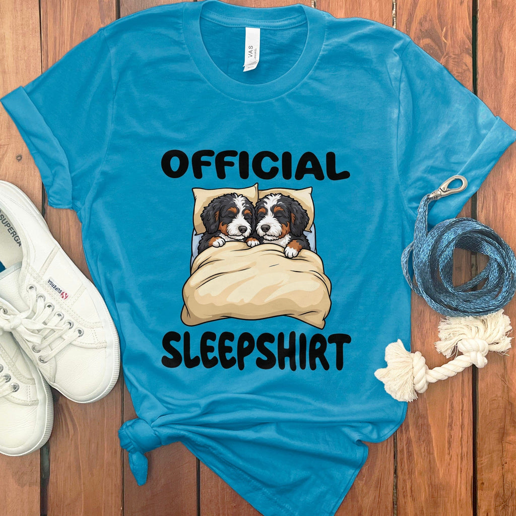 Bernedoodle Sleepshirt T-Shirt in Aqua / S by Puppy Jo