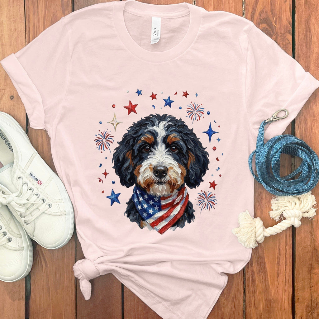 Bernedoodle Spirit T-Shirt in Soft Pink / S by Puppy Jo