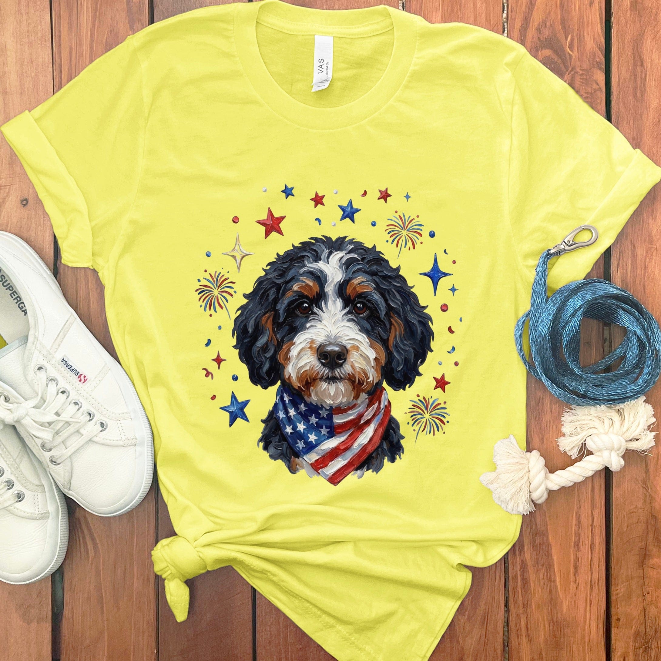 Bernedoodle Spirit T-Shirt in Yellow / S by Puppy Jo