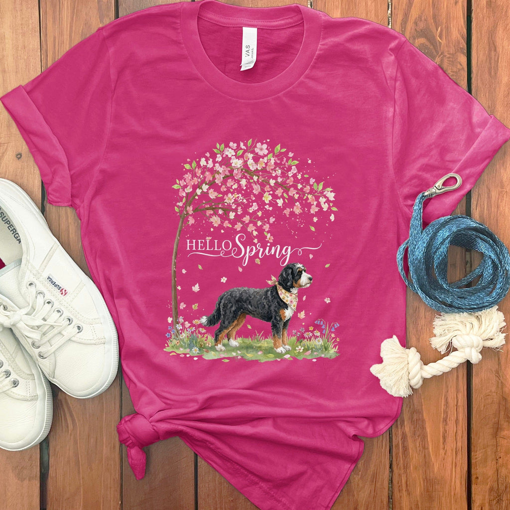 Bernedoodle Spring T-Shirt in Berry / S by Puppy Jo