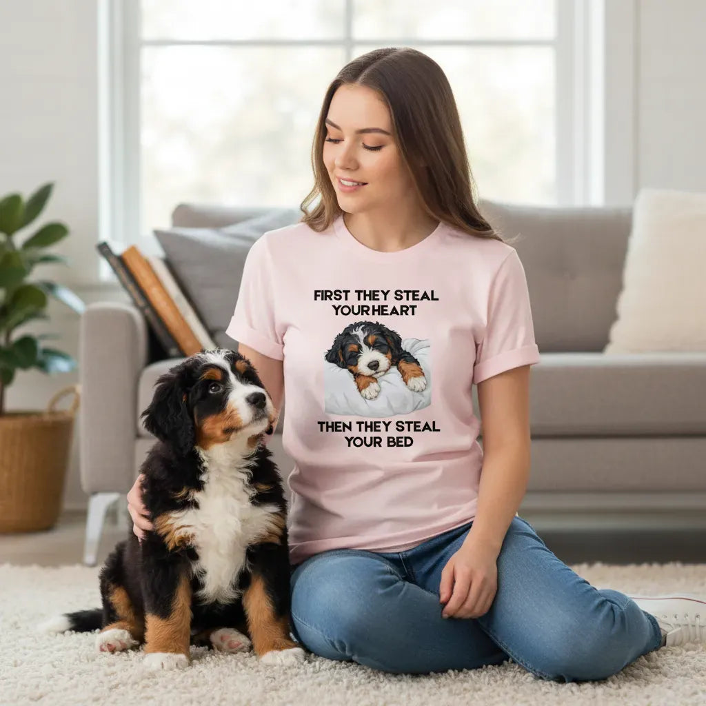 Bernedoodle Steal Heart T-Shirt in by Puppy Jo
