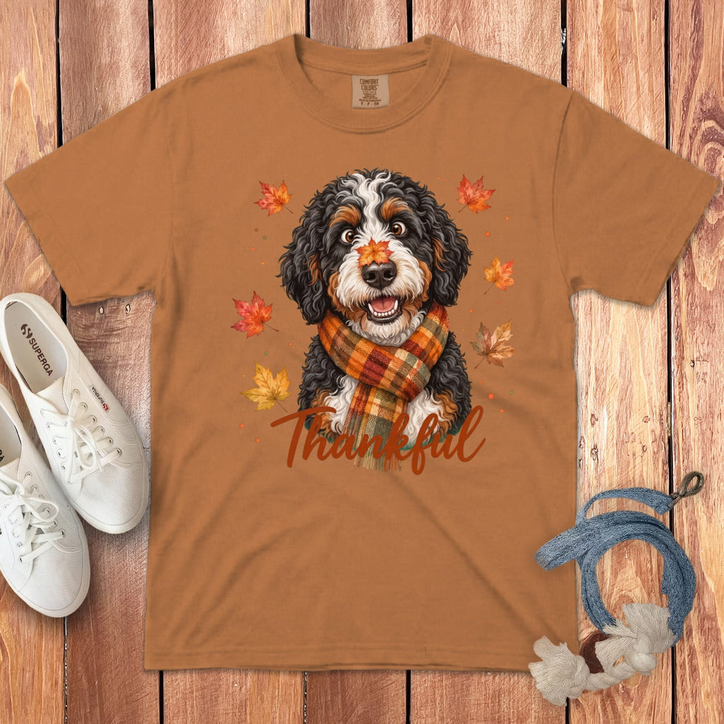 Bernedoodle Thankful Signature T-Shirt in Yam / S by Puppy Jo