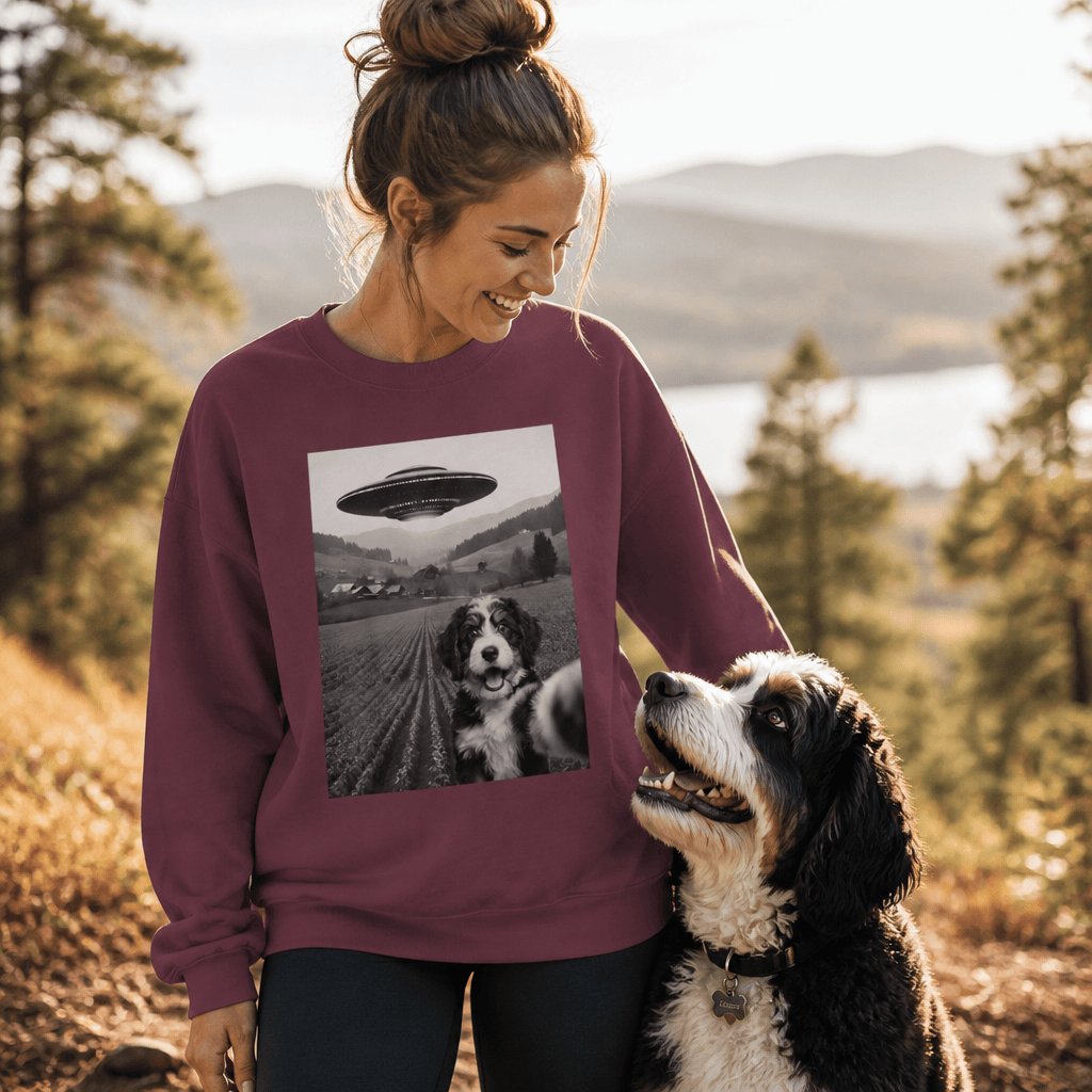 Bernedoodle UFO Sweatshirt in by Puppy Jo