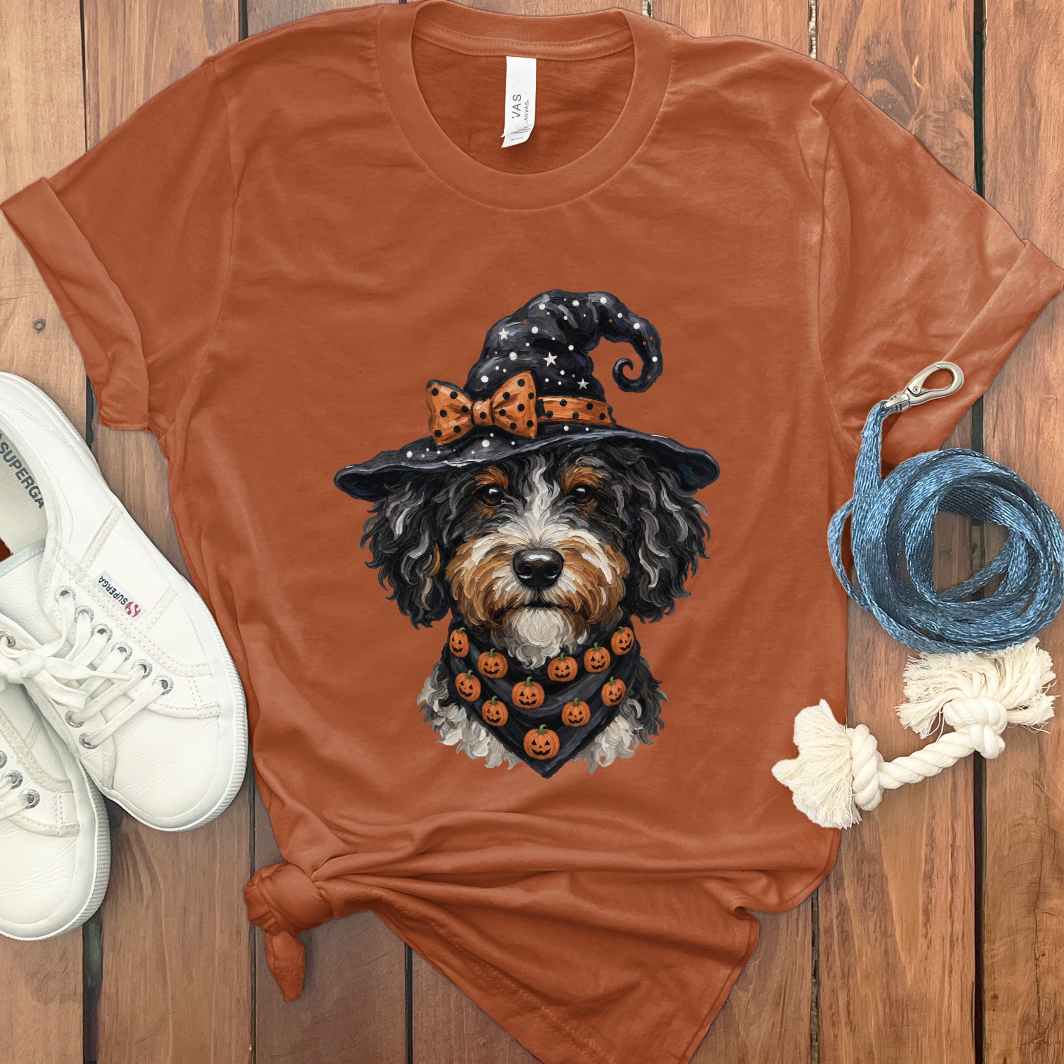Bernedoodle Witch Hat T-Shirt in Autumn / S by MyDesigns