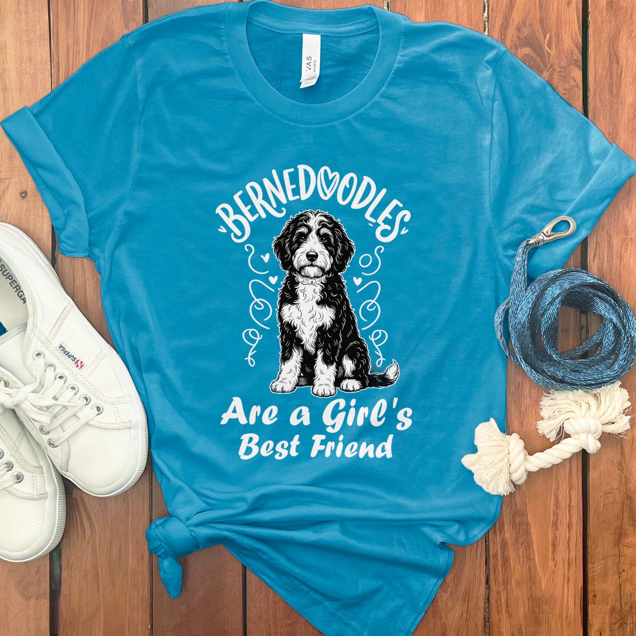Bernedoodles Best Friend T-Shirt in Aqua / S by Puppy Jo