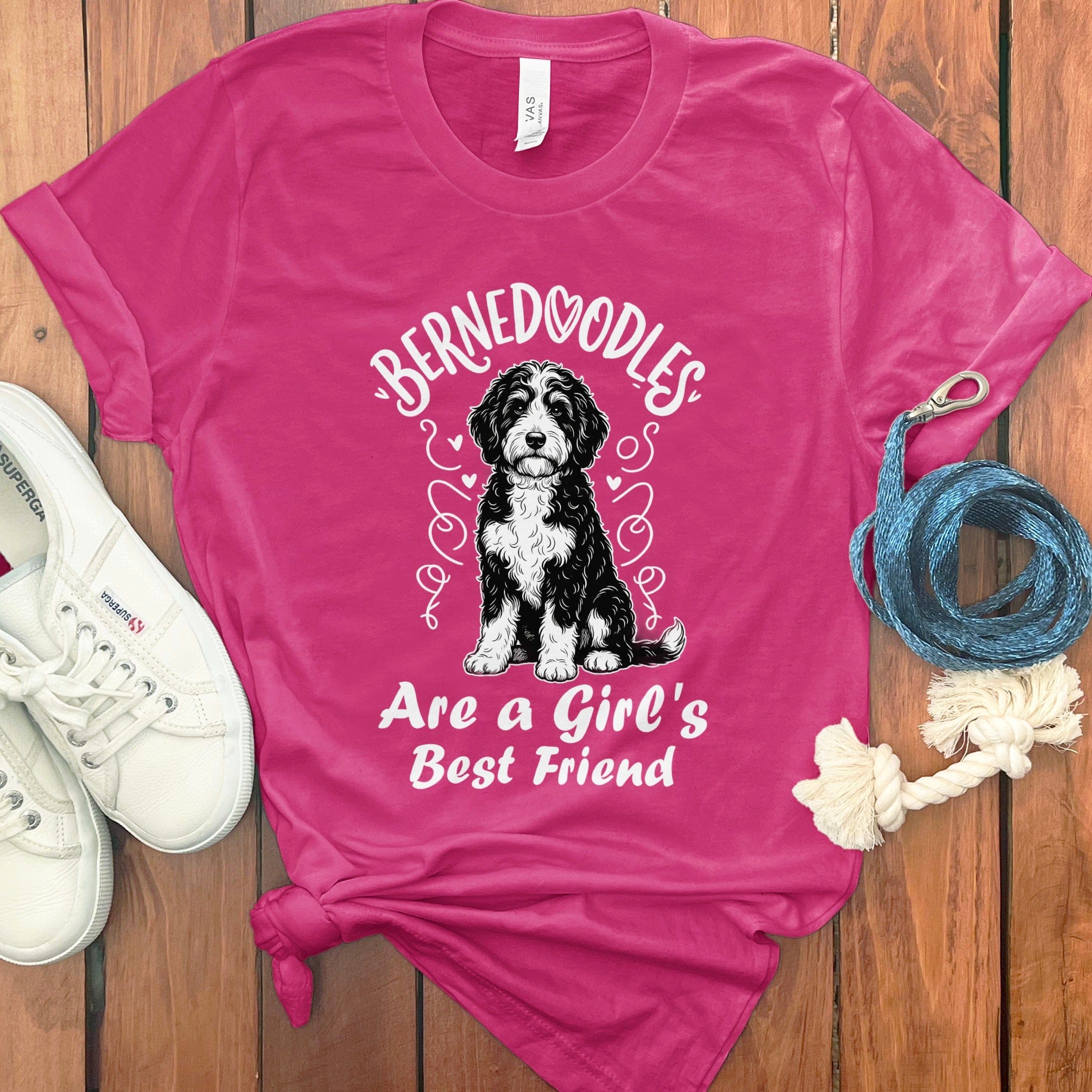 Bernedoodles Best Friend T-Shirt in Charity Pink / S by Puppy Jo