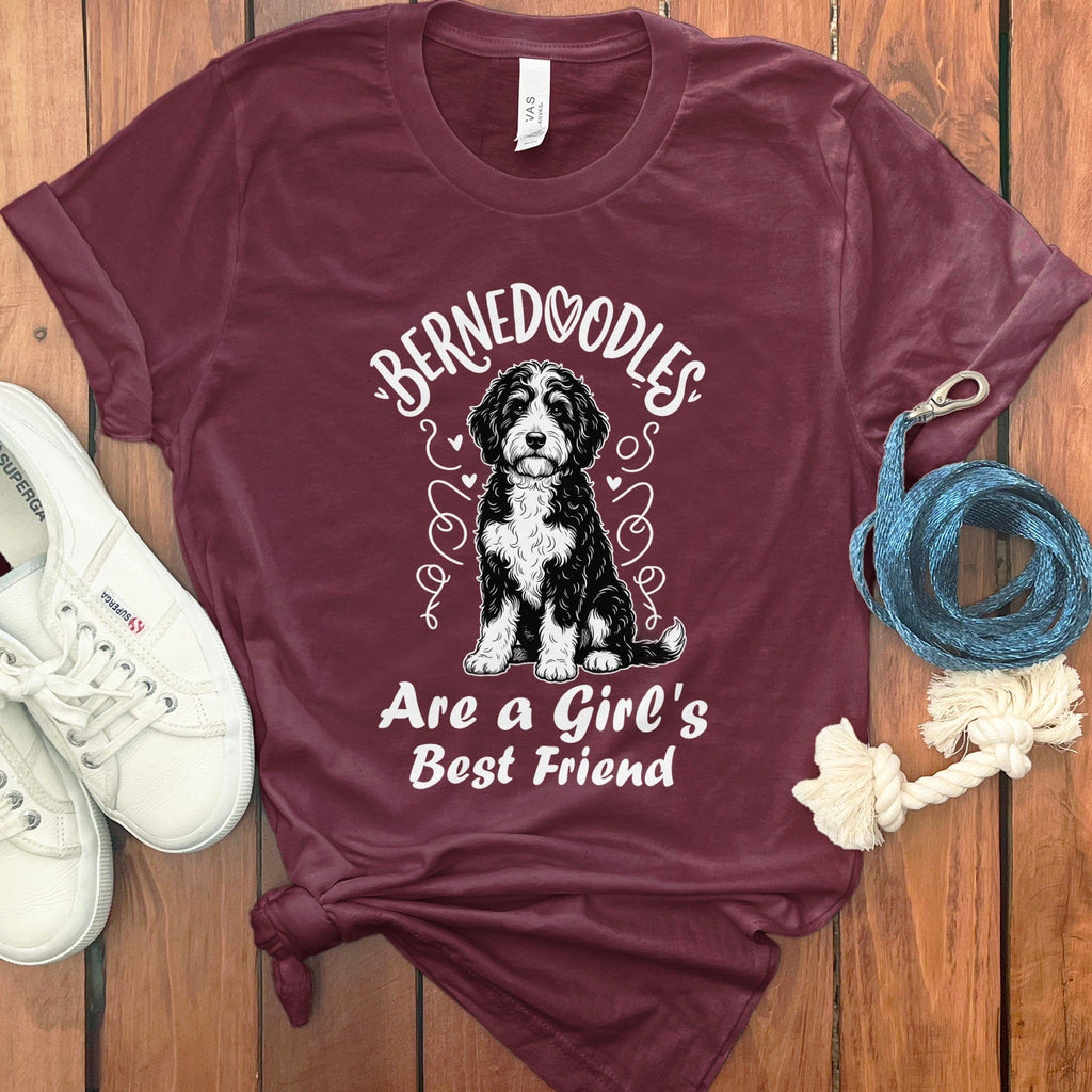 Bernedoodles Best Friend T-Shirt in Maroon / S by Puppy Jo