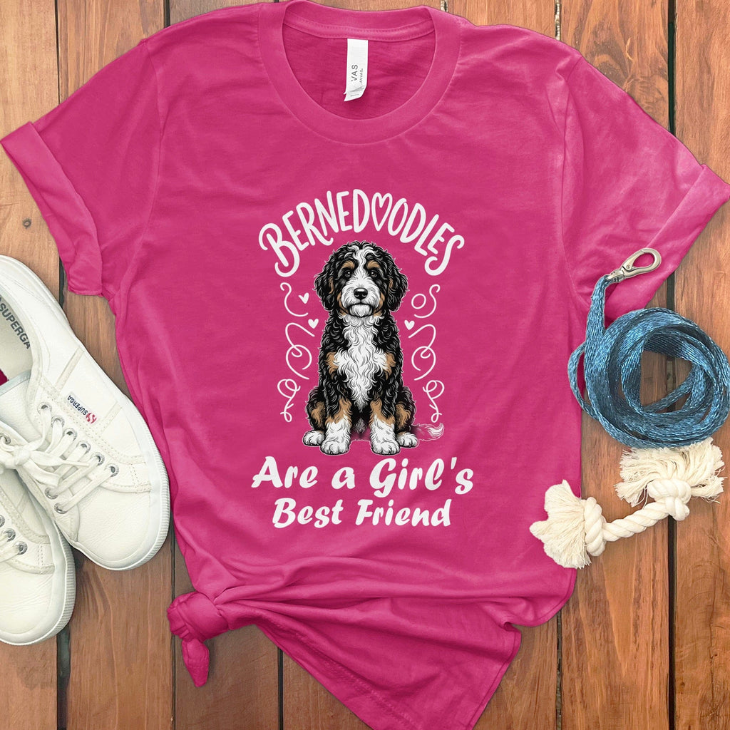 Bernedoodles Girl's Friend T-Shirt in Charity Pink / S by Puppy Jo