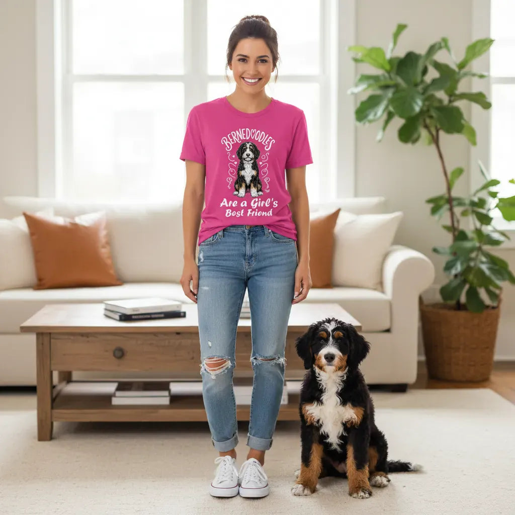 Bernedoodles Girl's Friend T-Shirt in by Puppy Jo