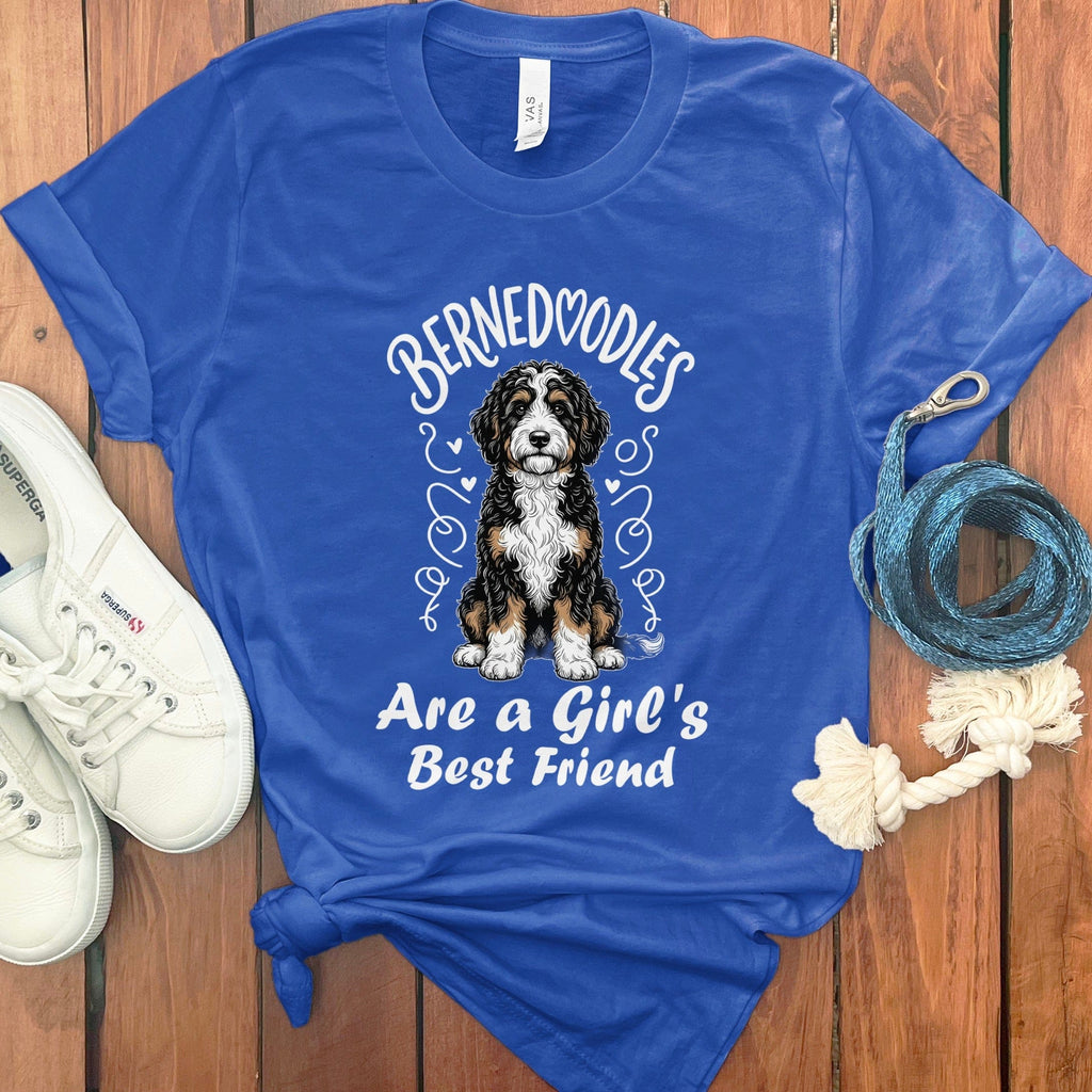 Bernedoodles Girl's Friend T-Shirt in True Royal / S by Puppy Jo