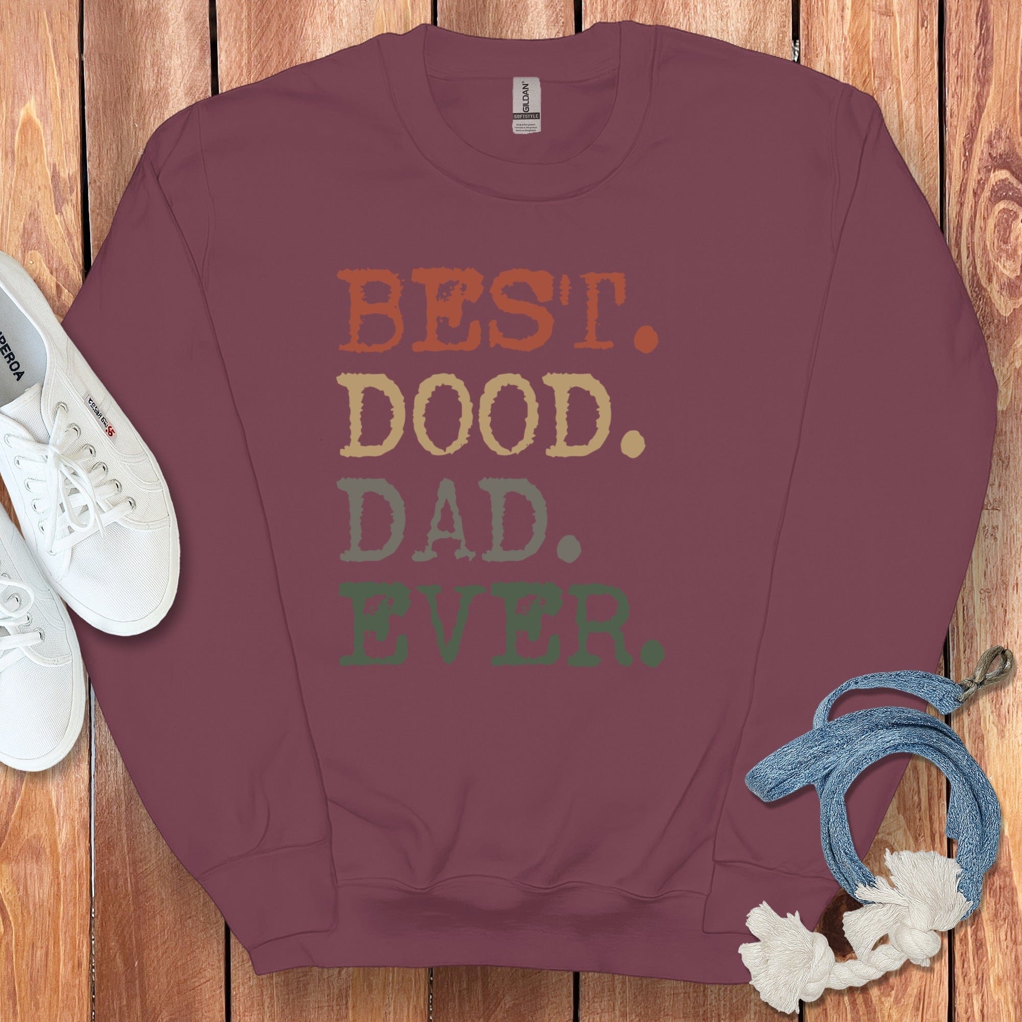Best Dood Dad Sweatshirt in Maroon / S by Puppy Jo