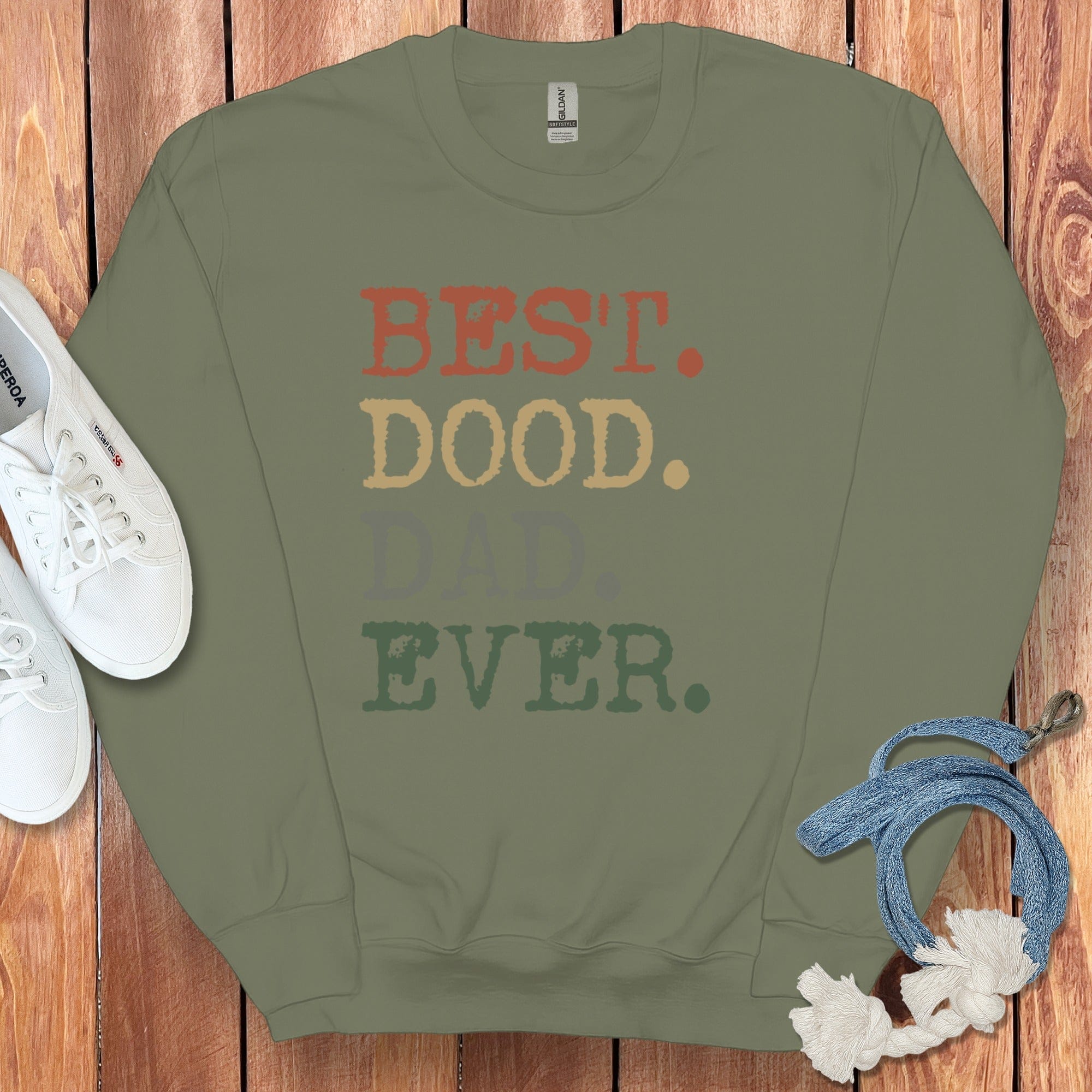 Best Dood Dad Sweatshirt in Military Green / S by Puppy Jo