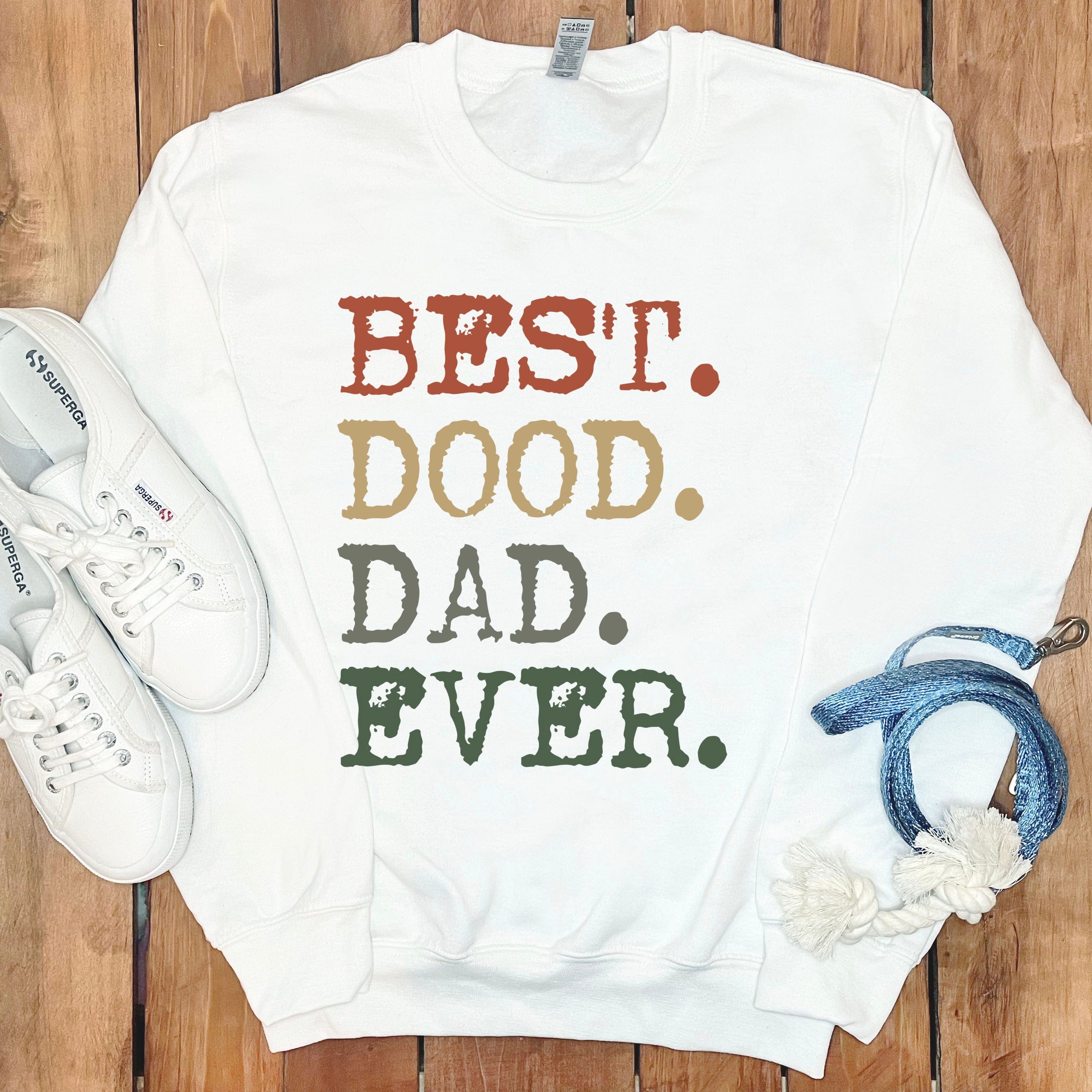 Best Dood Dad Sweatshirt in White / S by Puppy Jo