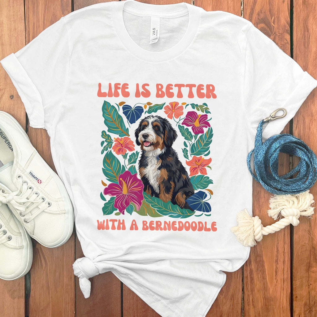 Better With a Bernedoodle in White / S by Puppy Jo