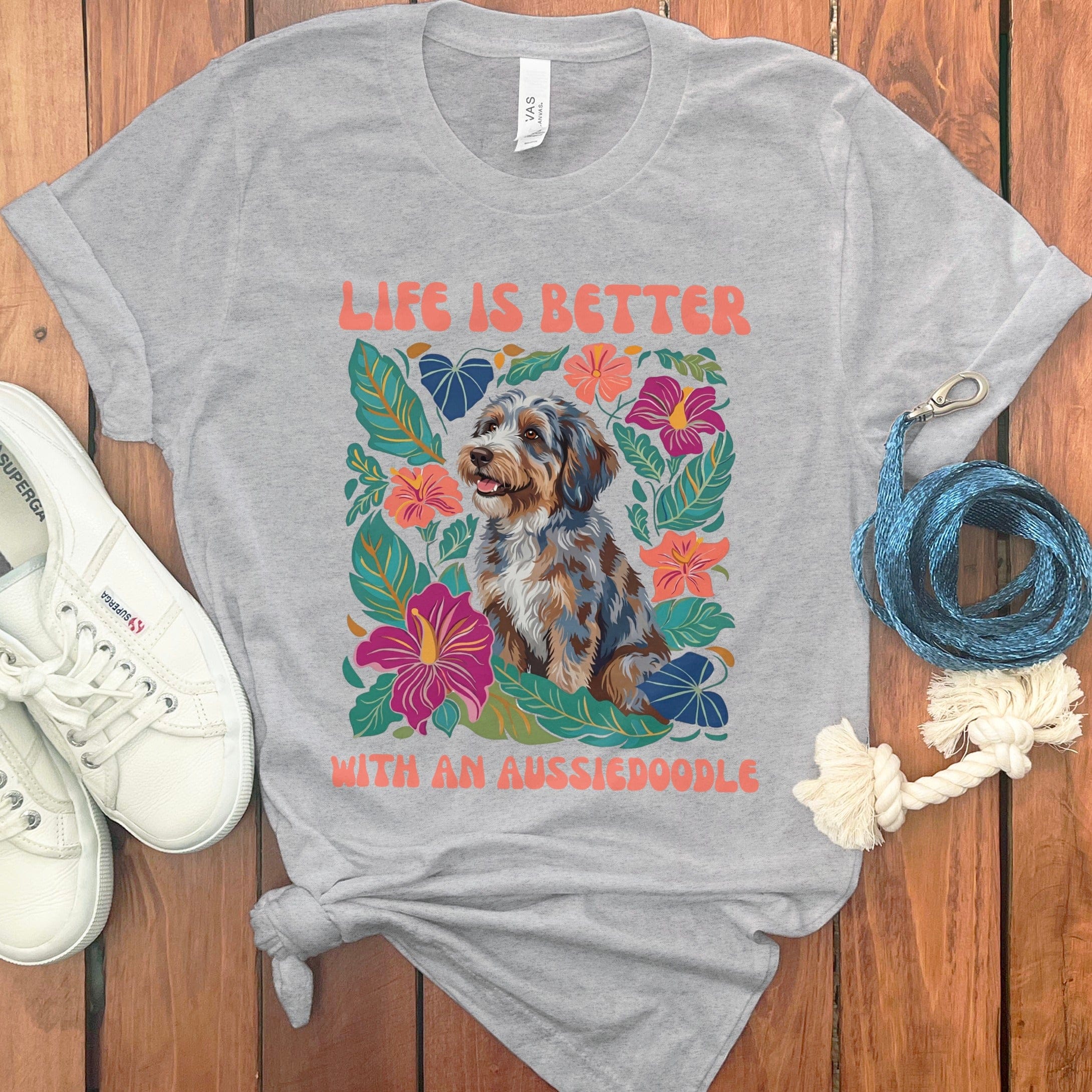 Better With an Aussiedoodle in Athletic Heather / S by Puppy Jo