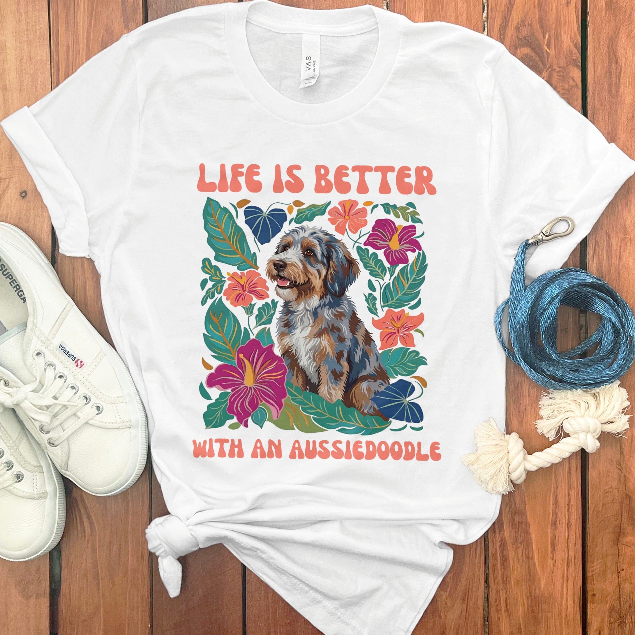Better With an Aussiedoodle in White / S by Puppy Jo
