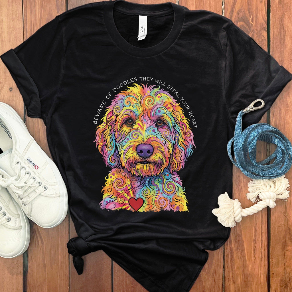 Beware Steal Heart T-Shirt in Black / S by Puppy Jo
