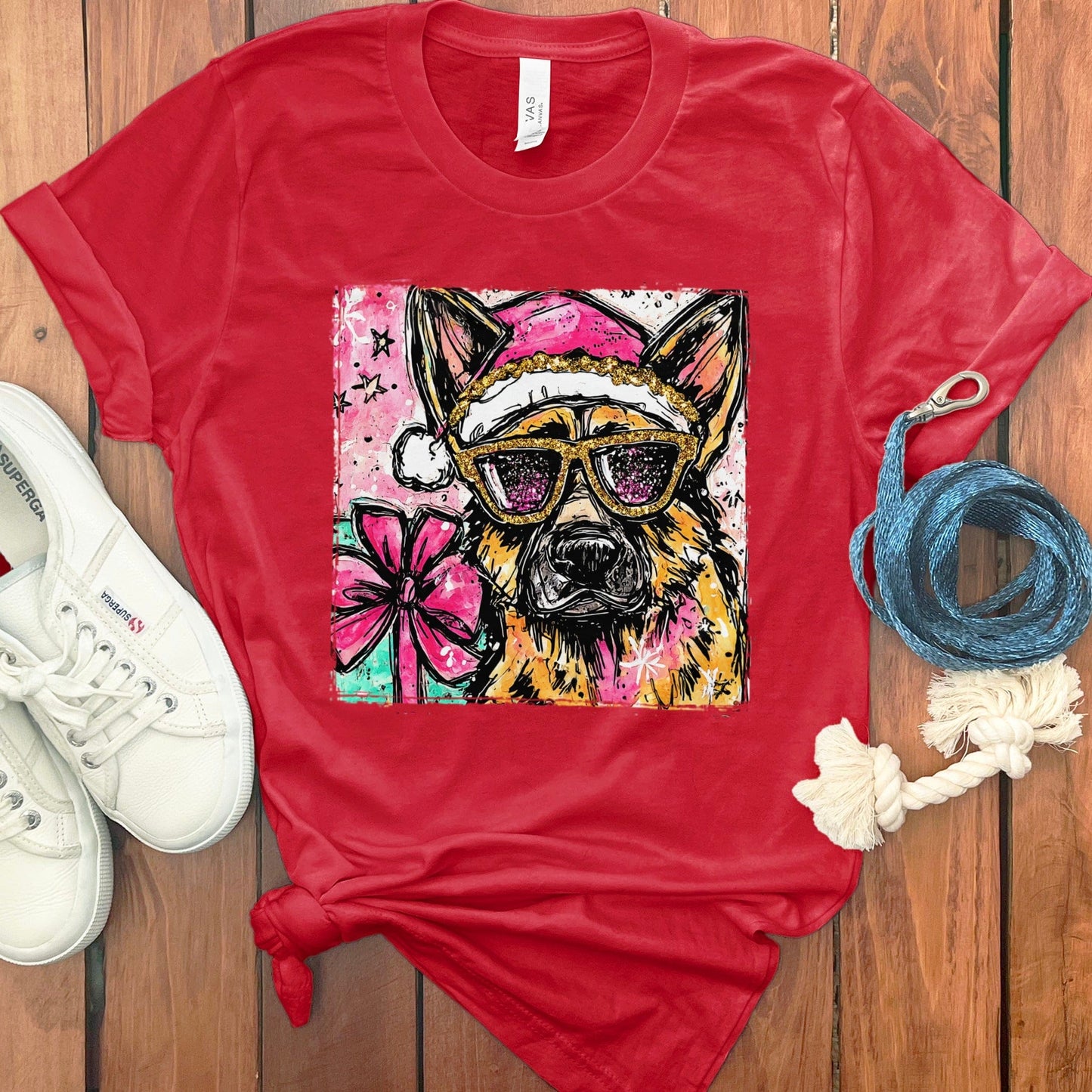 Cool German Shepherd Santa Claus T-shirt product