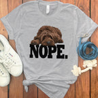 Cute Dog NOPE Design Graphic Tee Shirt