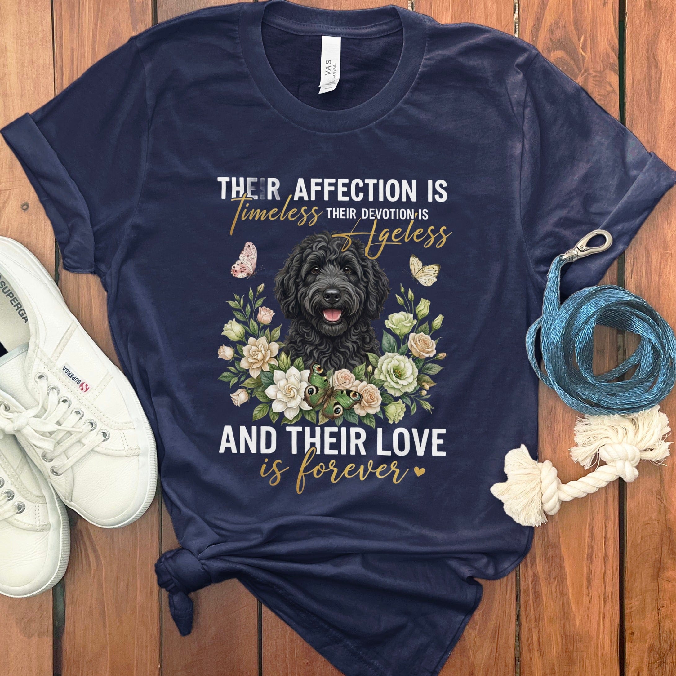 Black Doodle Affection T-Shirt in Navy / M by Puppy Jo
