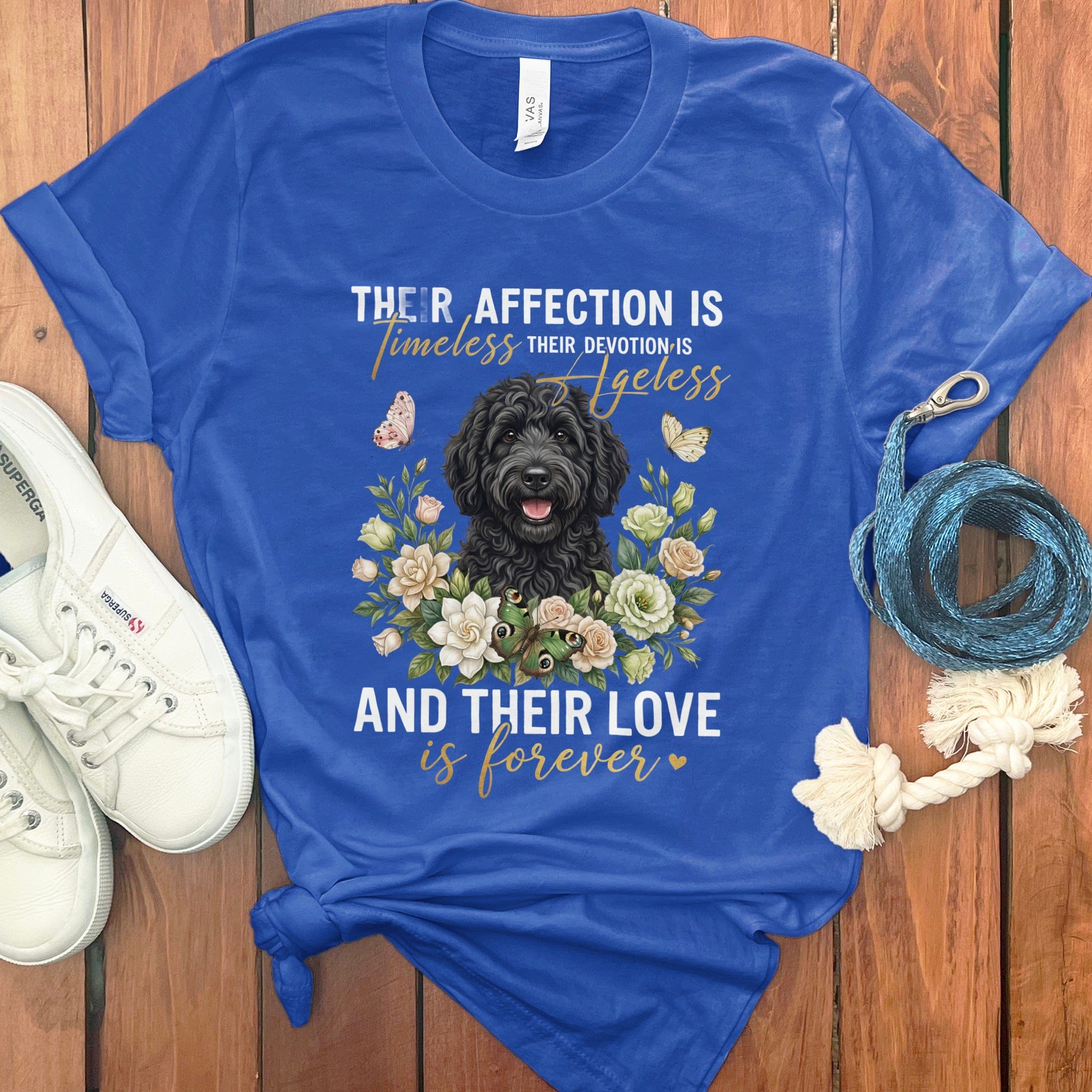 Black Doodle Affection T-Shirt in True Royal / M by Puppy Jo