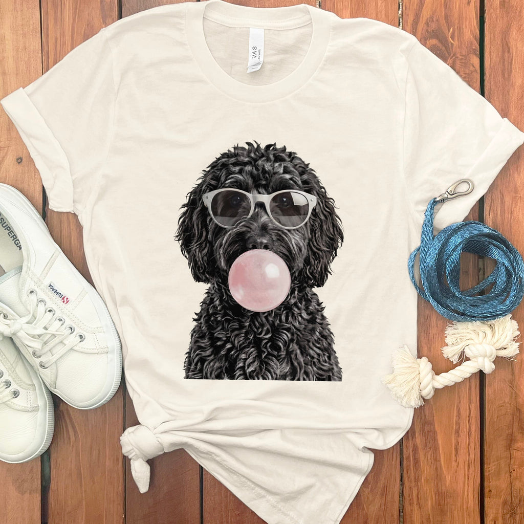Black Doodle Bubblegum T-Shirt in Natural / S by Puppy Jo