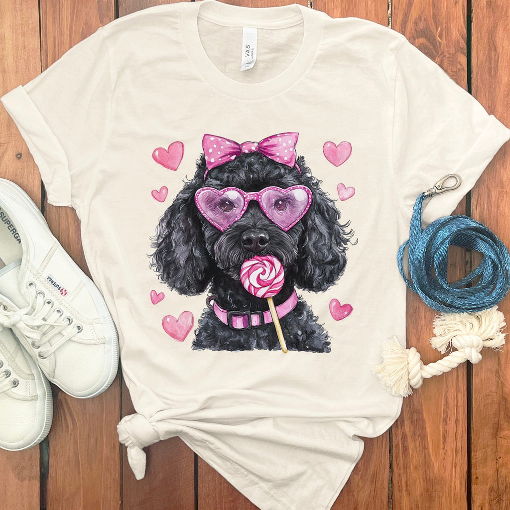 Black Doodle Coquette T-Shirt in Natural / S by Puppy Jo