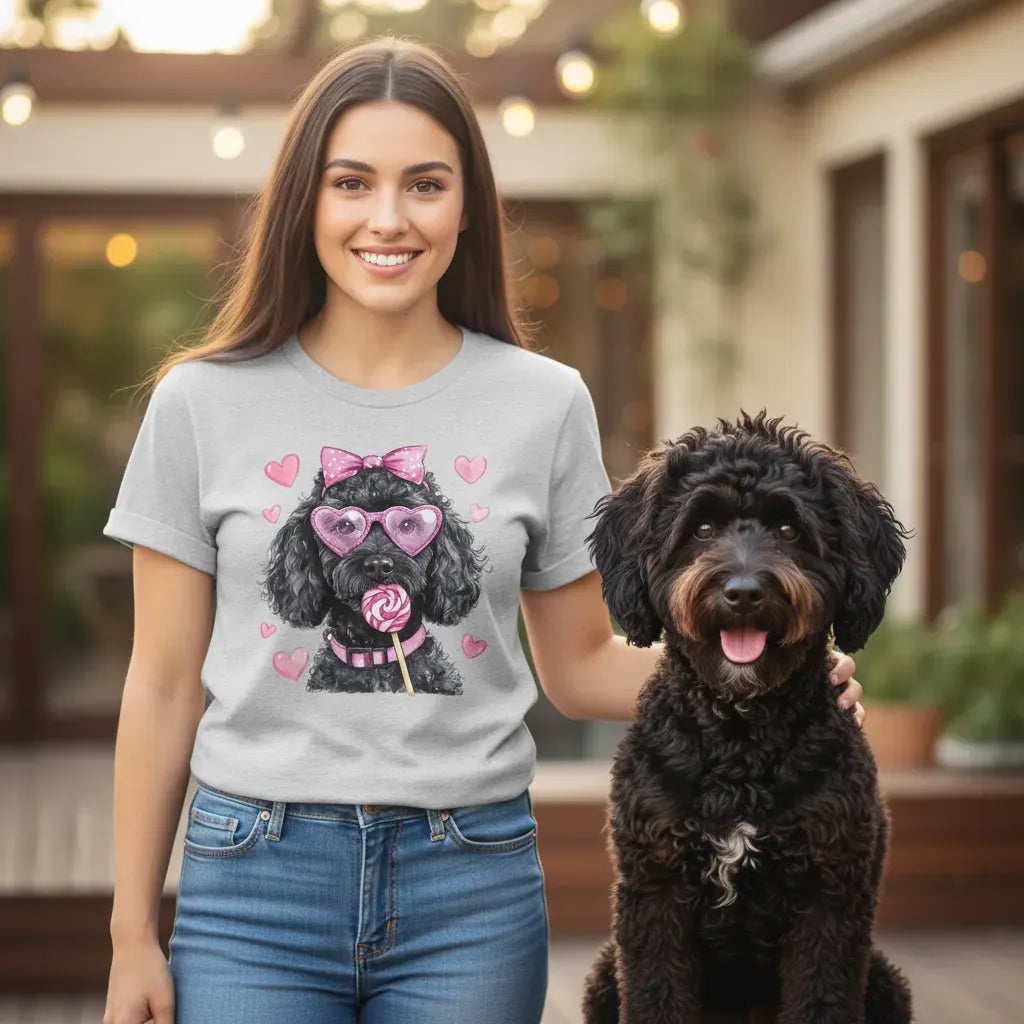 Black Doodle Coquette T-Shirt in by Puppy Jo
