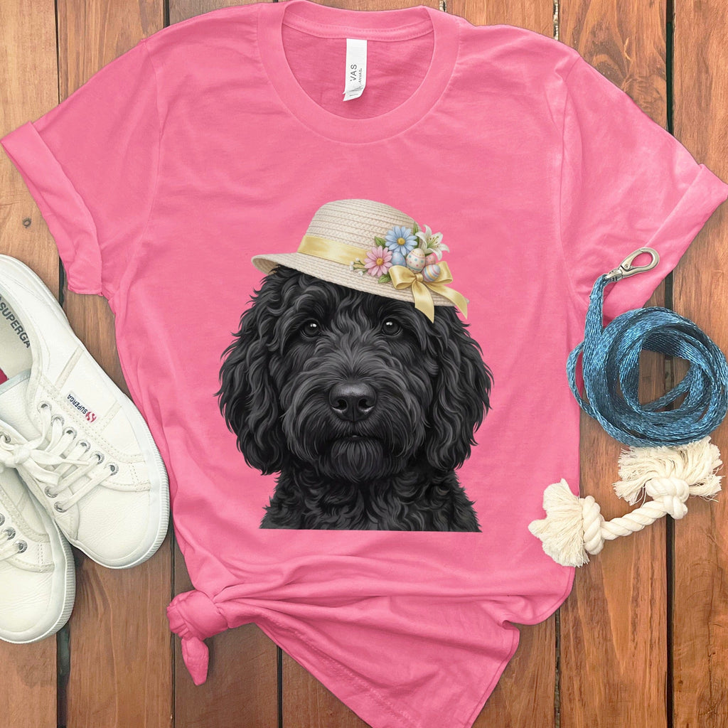 Black Doodle Easter T-Shirt in Charity Pink / M by Puppy Jo