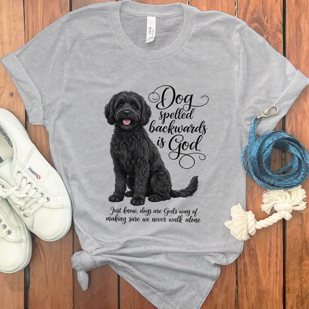 Black Doodle God T-Shirt in Athletic Heather / S by Puppy Jo
