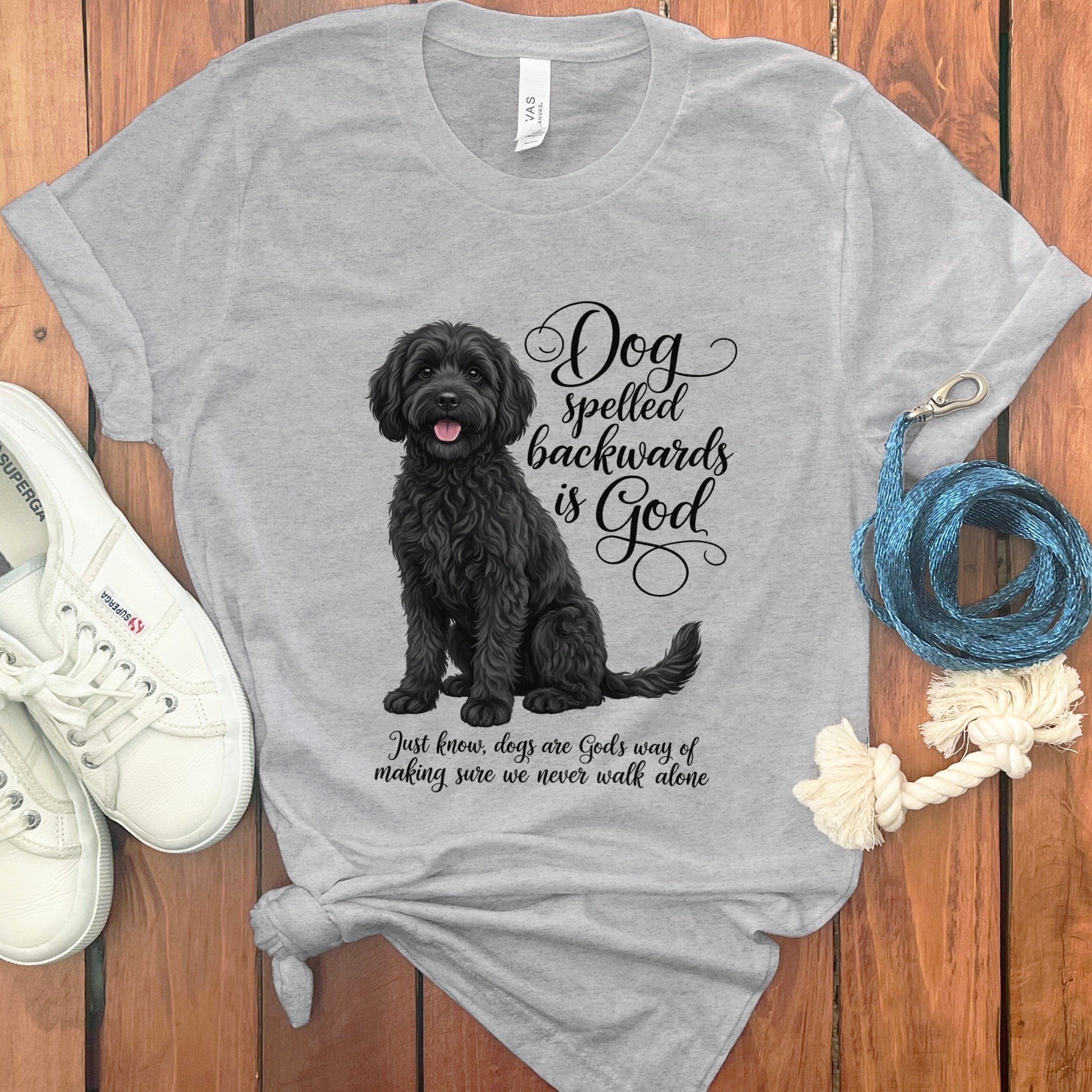 Black Doodle God T-Shirt in Athletic Heather / S by Puppy Jo