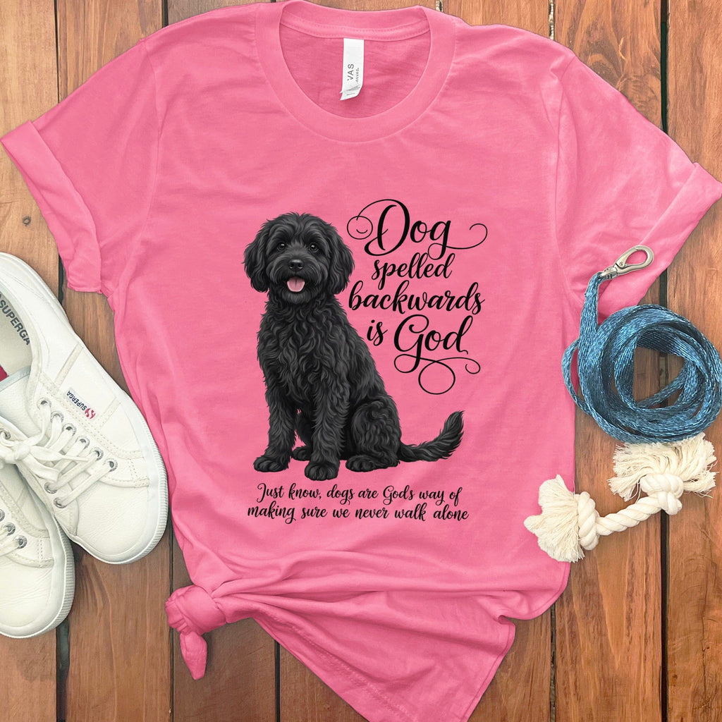 Black Doodle God T-Shirt in Charity Pink / S by Puppy Jo