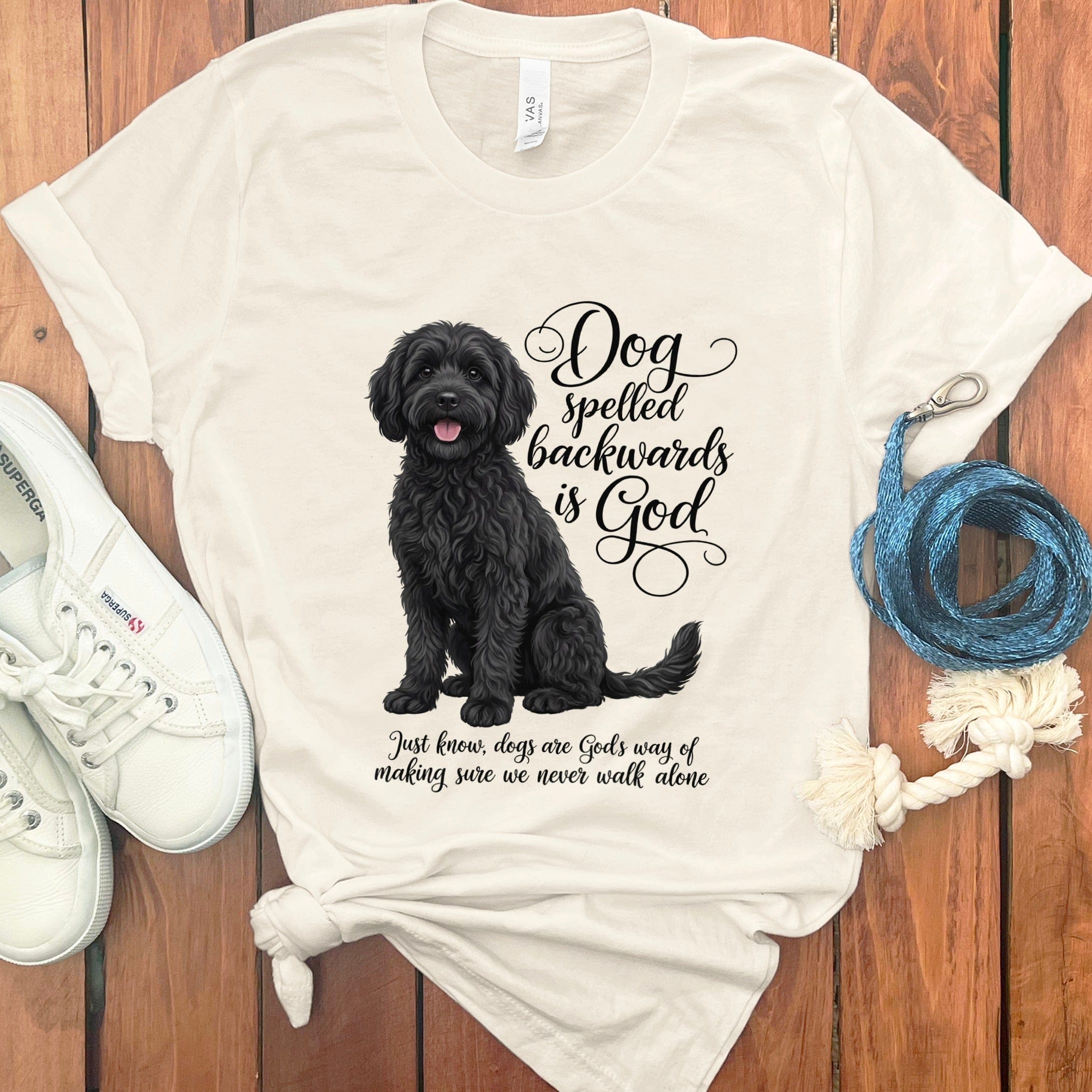 Black Doodle God T-Shirt in Natural / S by Puppy Jo