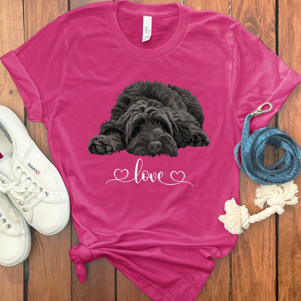 Black Doodle Heart T-Shirt in Berry / M by Puppy Jo