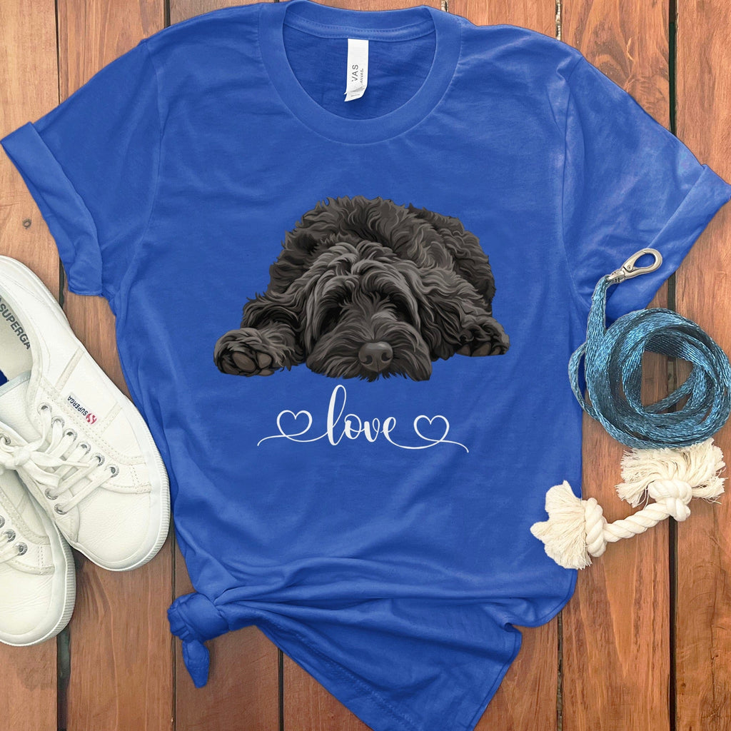 Black Doodle Heart T-Shirt in True Royal / M by Puppy Jo