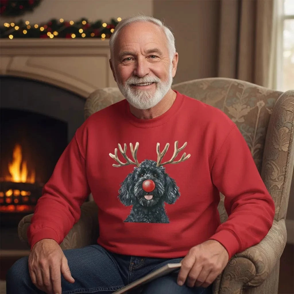 Black Doodle Holiday Sweatshirt in by Puppy Jo
