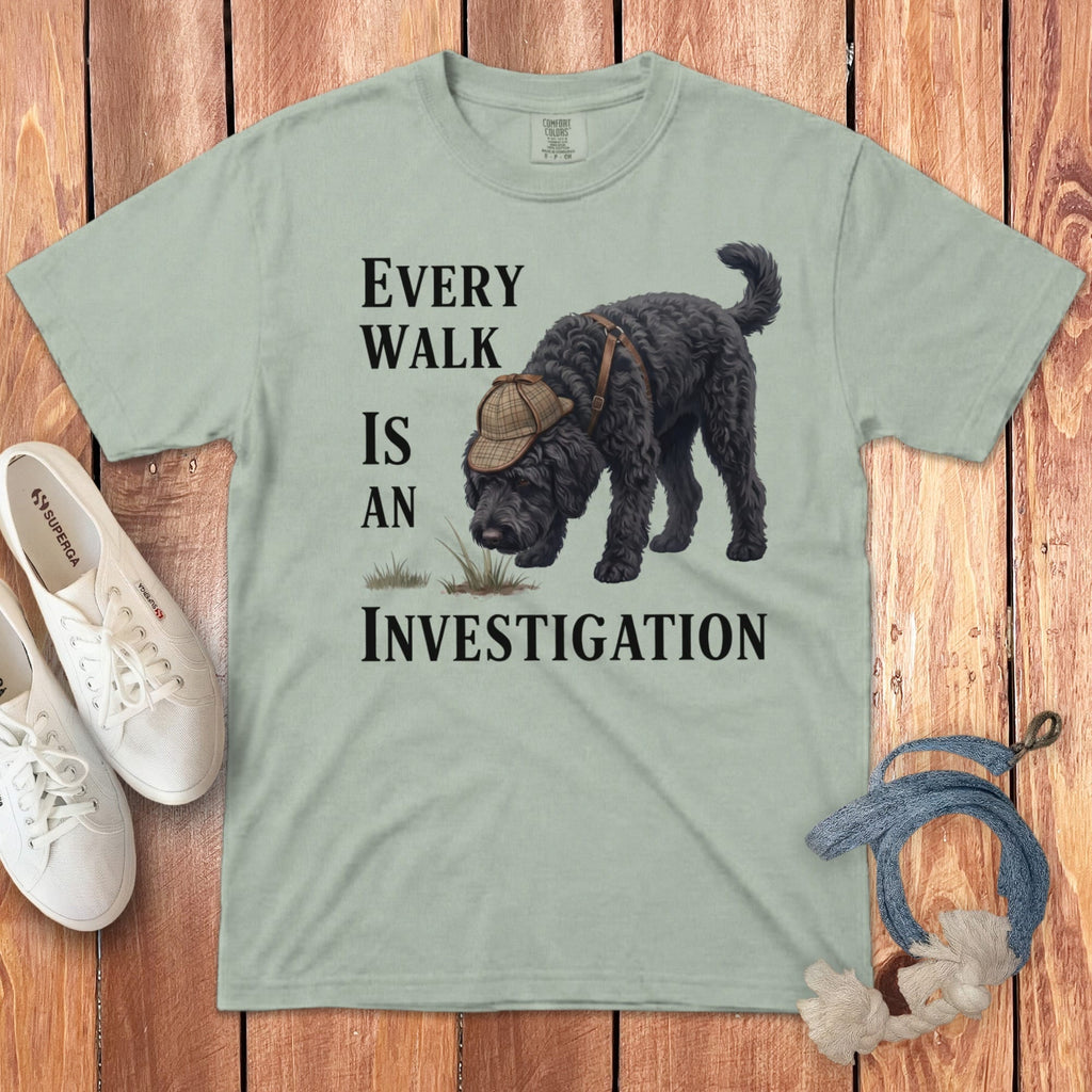 Black Doodle Investigation Signature T-Shirt in Bay / M by Puppy Jo