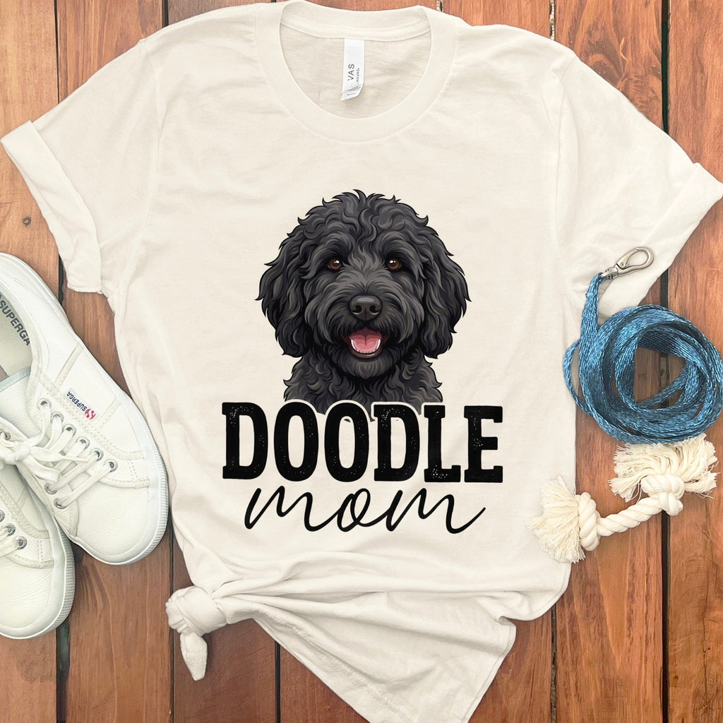 Black Doodle Mom T-Shirt in Natural / S by Puppy Jo